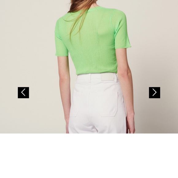 ribbed knit short sleeve slightly sheer Never worn - Picture 3 of 6